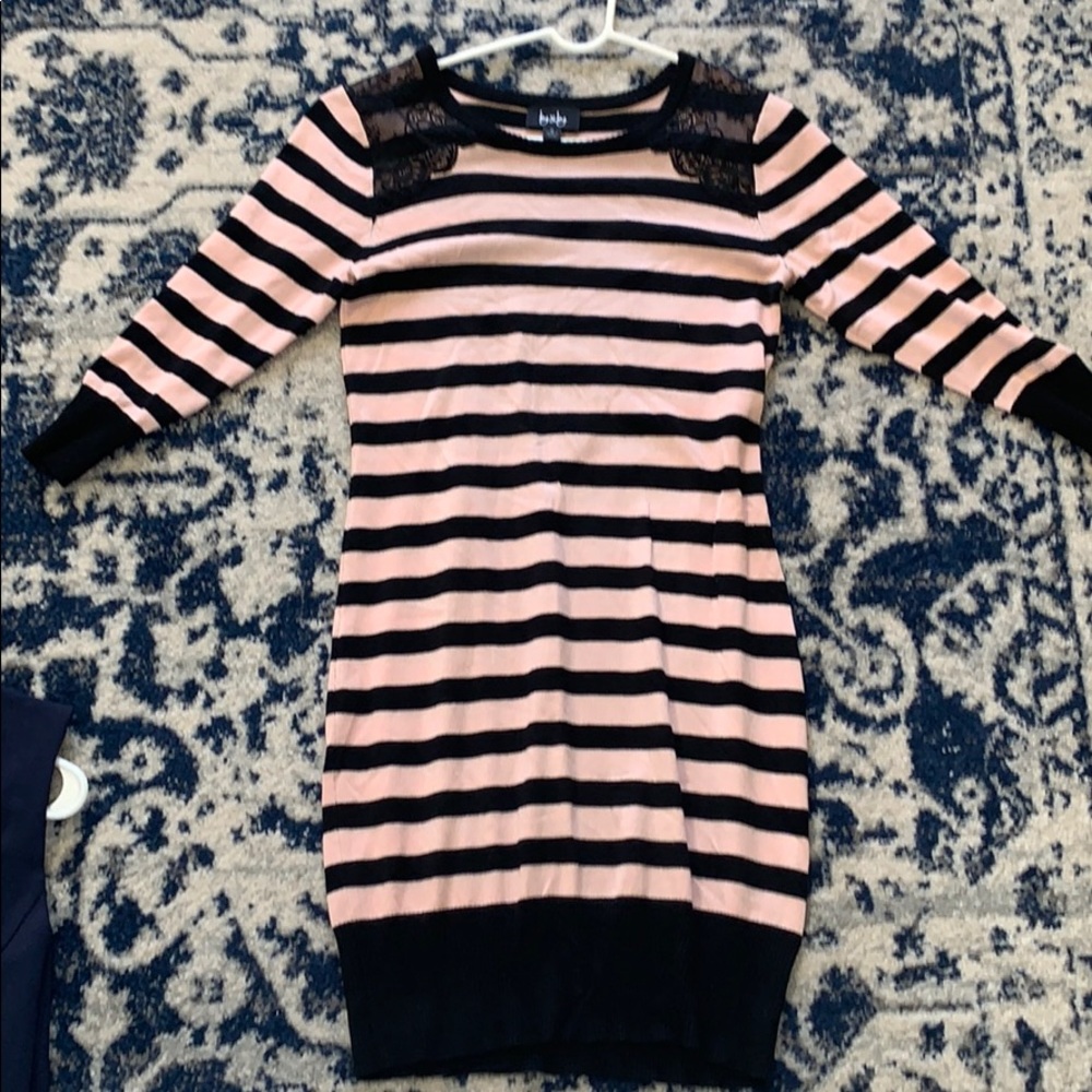 Pink and Black Sweater Dress